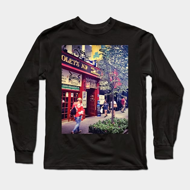 Irish Pub, Manhattan, NYC Long Sleeve T-Shirt by eleonoraingrid